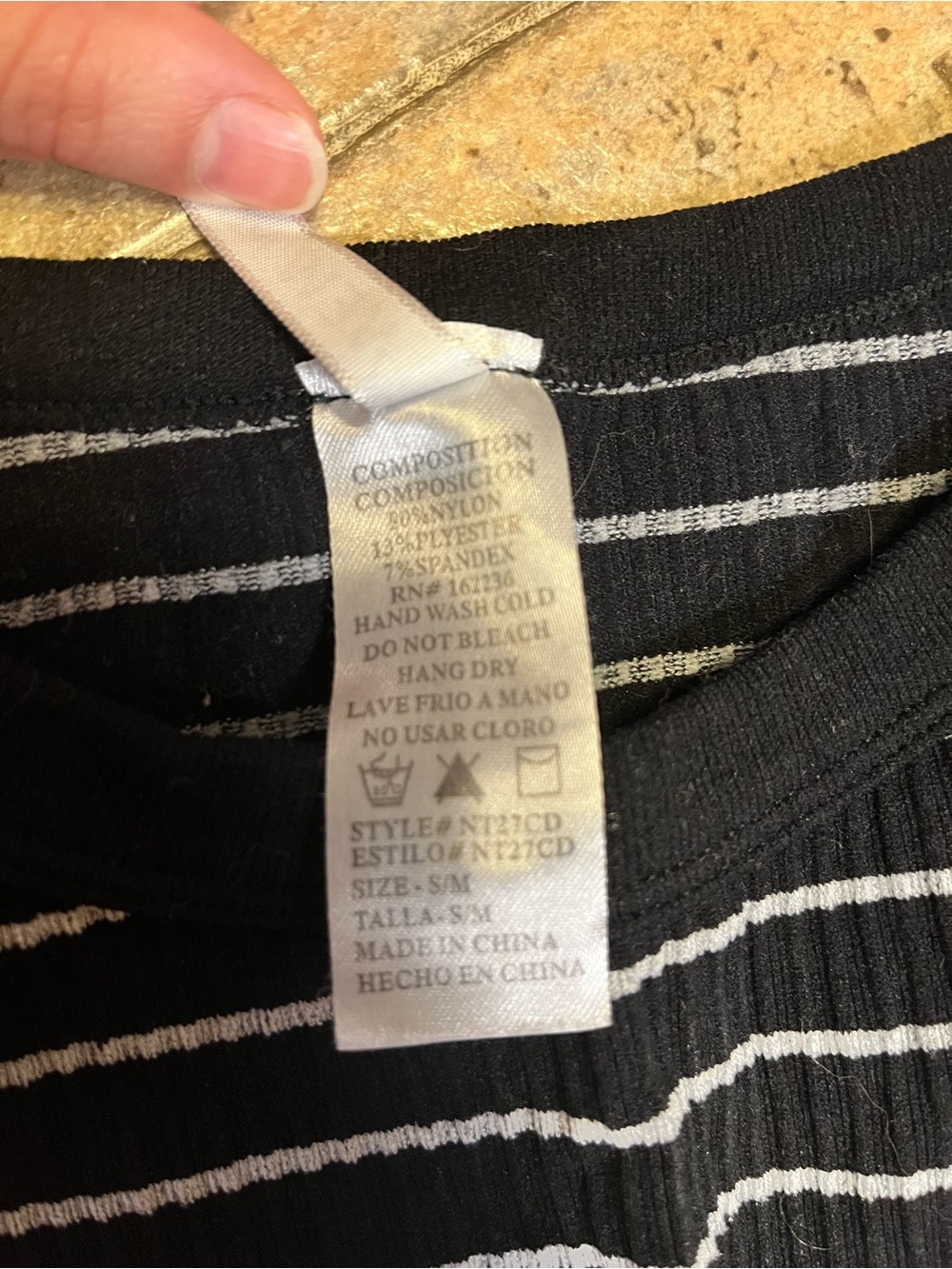 New Mix Black and White Striped Ribbed Tank Top - Picture 4 of 4